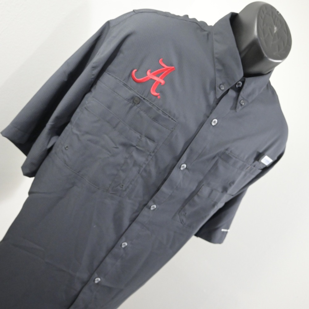 Columbia PFG Fishing Shirt Men XLT NEW Regular Black Alabama Crimson Tide XT7417 - Picture 4 of 16
